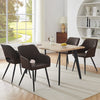 Set of 2 Faux Leather Dining Chairs Diamond Seat with Hole Design Modern Chair