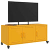TV Cabinet Stand Unit - Mustard Yellow Cold-rolled Steel Media Console B8F6