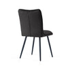 Set of 2 Pcs Velvet Dining Chairs with Black Metal Legs Upholstered Accent