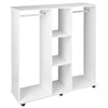 Mobile Open Wardrobe Storage Shelves w/6 Wheels Clothes Hanging Rail White