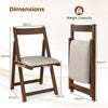 Foldable Dining Chair Set of 4 Accent Armless Kitchen Chair-Walnut