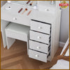 Dressing Table Vanity Makeup Desk with 6 Drawers Mirror & Stool 10 Light Bedroom