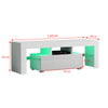 Modern White TV Unit 130cm TV Cabinet Stand High Gloss Door Matt RGB LED Lights