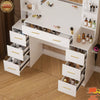 Dressing Table With 11 LED Bulbs Mirror 7 Drawers Large Vanity Table Desk