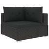 6x Garden Lounge Set with Cushions Poly Rattan Black Outdoor Sofa Sets vidaXL