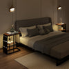 2-Tier LED Side Table 3 Color Lighted Bedside Sofa End Table Storage Pocket