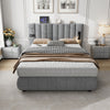 Upholstered Bed Frame Velvet 4ft6 Double Bed with Stereo, Charging & Lighting