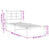 Metal Bed Frame with Headboard Black 80x200 cm