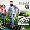 Outdoor Metal Garden Bridge With Decorative Safety Railings Vine Pattern NEW UK