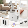 Indoor Modern Pet House Corner Bookshelf with Storage-White
