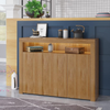 Sideboard Cabinet Oak LED Lights 130cm Storage Cupboard Kitchen Furniture Brown