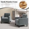 Armchair Velvet Upholstered Accent Chair Tufted Lounge Sofa Comfy Seat Grey