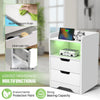 Nightstand White RGB Cabinet LED Modern Bedside Drawers Matte Table UK Socket