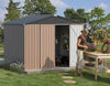 8 x 6FT Galvanised Garden Storage Shed Metal Garden Shed Lockable for Tool Bike