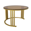 Nesting Coffee Tables Set Round Stacking Side Tables Living Room Furniture Grey