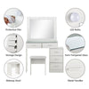Vanity Set Dressing Table with LED Lighted Mirror Makeup Lady Dresser Desk Table