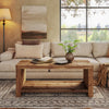 Solid Wood Coffee Table for Living Room, 47.24" Rectangular Low Cocktail Table