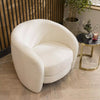 Petra Vanilla White Occasional Accent Armchair Tub Chair Boucle