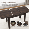 Expandable Dining Table Wooden Space Saving Compact 4-6 Seat Kitchen Desk Brown
