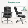 Swivel PU Leather Computer Desk Chair Ergonomic Office Chair-Black