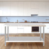Commercial Stainless Steel Catering Table Work Bench Worktop Backsplash / Wheel