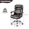 227kg Leather Office Chair Adjustable Big & Tall Executive Chair-Coffee