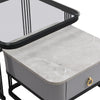 Coffee Table Square Nest of Tables Side Table with Metal Frame Legs & Glass Top