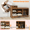 Comfy Changing Shoe Bench Shoe Cabinet with 1 Storage Drawer-Brown
