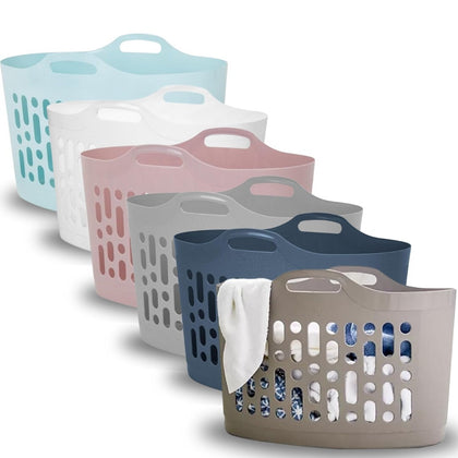 50L Flexible Laundry Basket Clothes Washing Bucket Laundry Plastic Flexi Tub