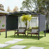 Steel Frame Outdoor Retractable Pergola Gazebo Garden Sun Shade Canopy Shelter