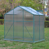 4x6/6x6/8x6/10x6FT Walk-In Greenhouse Aluminium Frame / Polycarb Panel Silver