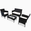 Rattan Garden Furniture 4 Piece Set Outdoor Patio Wicker Sofa Set Chairs Table