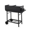 HALF OPEN DRUM BARREL STEEL BBQ CHARCOAL GARDEN BARBECUE BLACK ADJUSTABLE GRILL