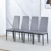 Small Space Dining Set 5Pcs Square Dining Table+ 4 Dining Chairs Set Grey Wooden