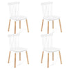 Chic Set of 4 Windsor Dining Chairs Kitchen Armless Side Chairs White