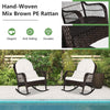 Outdoor Patio Rattan Chair Wicker Sturdy Rocking Armchair Garden Furniture Set