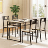 5 Pcs Dining Table Set Industrial-Style Kitchen Table & 4 Chairs-Natural