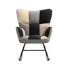 Upholstered Patchwork Fabric Rocking Chair Relaxing Rocker Armchair Lounge Seat