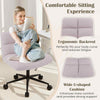 Height-Adjustable Armless Swivel Task Chair Vanity Chair Home Office-Grey