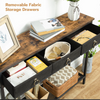 Industrial Wooden Retro Narrow Slim Console Side Table Drawers Hallway Furniture