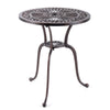 61CM Round Cast Aluminum Table Patio Dining Bistro Table with 5 cm Umbrella Hole