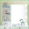 Vanity Dressing Table with Dimmable LED Light Sliding Mirror Shelves Makeup Desk
