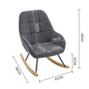 Solid Wood Rocking Chair Upholstered Linen/Velvet Fabric High Back Lounge Seat