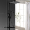 Exposed Shower Taps Mixer Valve Black Bathroom Square Twin Head Bar Shower Set