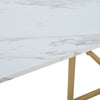 Dining Table 140cm Rectangular Marble Effect Kitchen Table w/ Golden Metal Legs