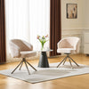 1PC 360° Swivel Dining Chair Chenille Upholstered Kitchen Chair Beige Modern