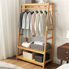Heavy Duty Large Bamboo Clothes Rail Rack Garment Coat Stand Shoes Storage Tidy