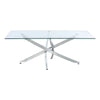 Modern Coffee Table Clear Tempered Glass Living Room Sofa Side End Table X Shape