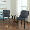 2/4/6 Pcs Dining Chairs Set Velvet Padded Seat Metal Legs Kitchen Armchair Home