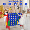 Giant 4 in a Row Game Jumbo Connect 4 Garden Games w/42 Rings Basketball Hoop
